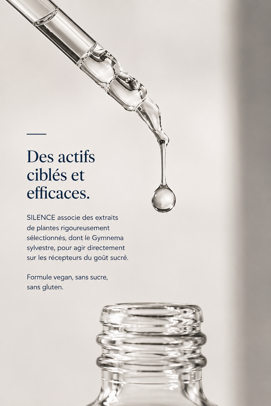 SILENCE · SPRAY ANTI-SUCRE · MÉNOPAUSE
