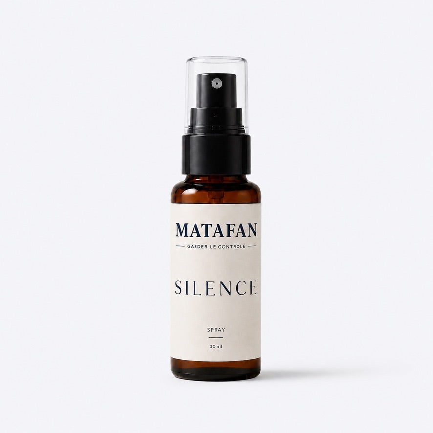 SILENCE · SPRAY ANTI-SUCRE · MÉNOPAUSE