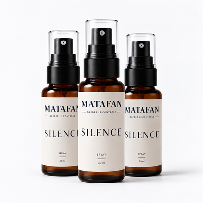 SILENCE · SPRAY ANTI-SUCRE · MÉNOPAUSE